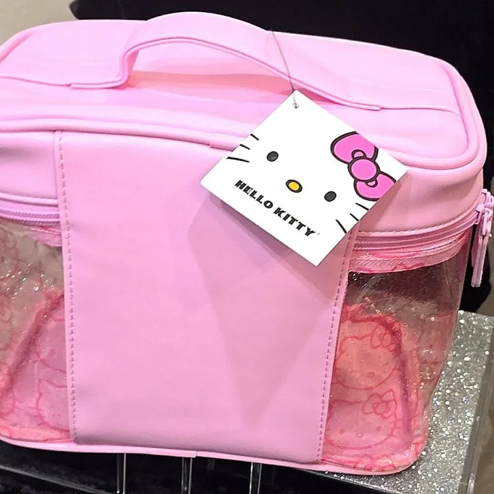 Hello‎ Kitty Logo Glitter Infused Cosmetic Bag